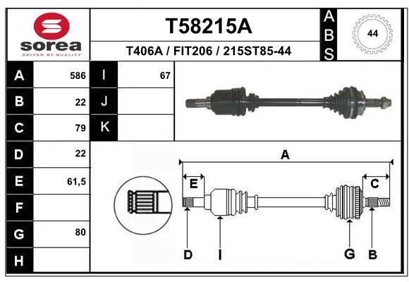 EAI Приводной вал T58215A