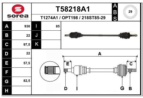 EAI kardaninis velenas T58218A1