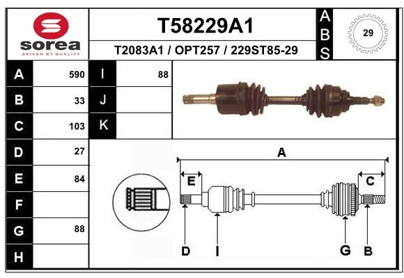 EAI kardaninis velenas T58229A1