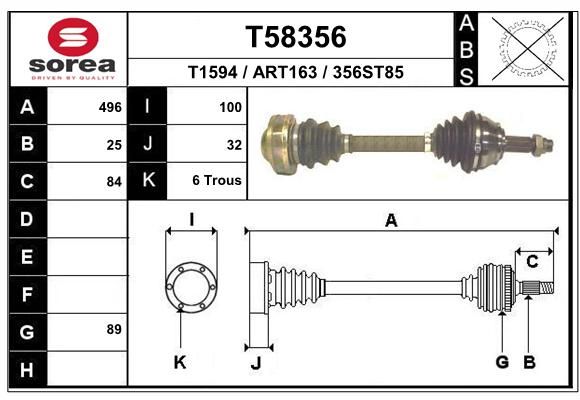 EAI Приводной вал T58356