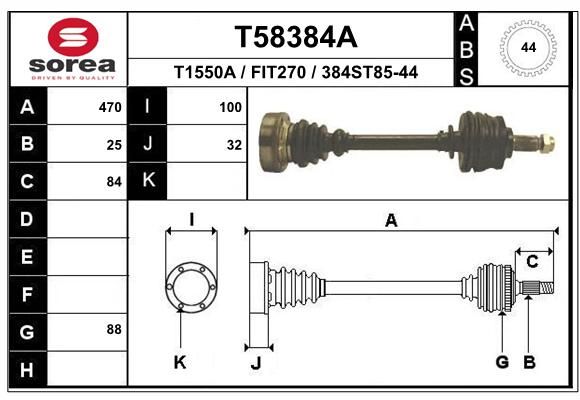 EAI kardaninis velenas T58384A