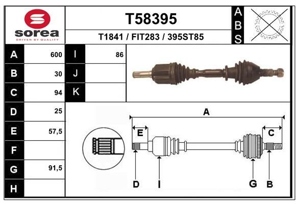 EAI Приводной вал T58395