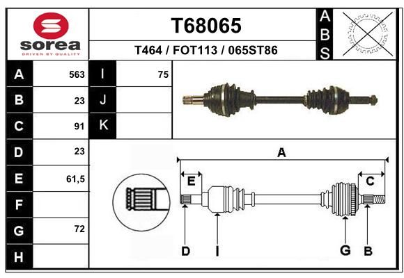 EAI Приводной вал T68065