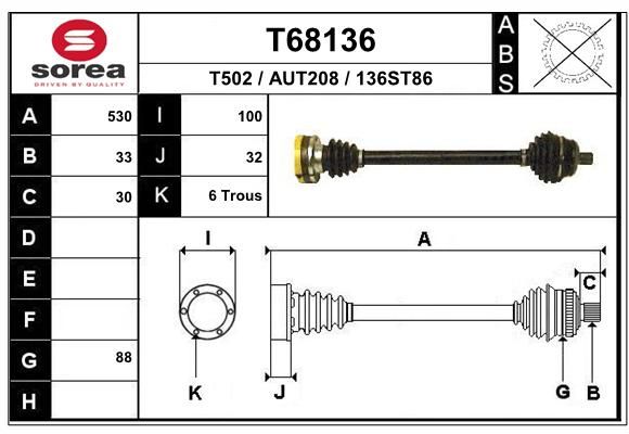 EAI Приводной вал T68136