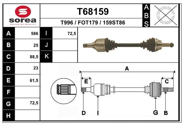 EAI Приводной вал T68159