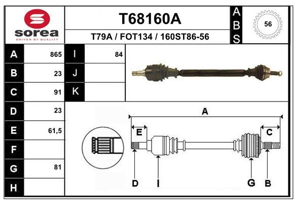 EAI kardaninis velenas T68160A