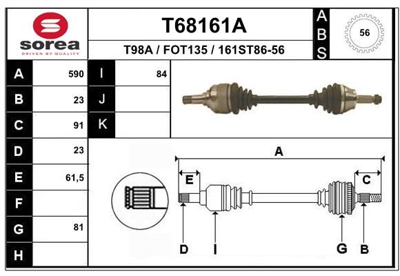 EAI kardaninis velenas T68161A