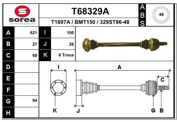 EAI Приводной вал T68329A