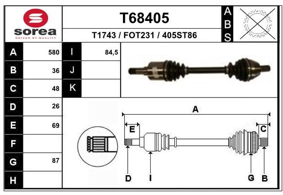 EAI Приводной вал T68405