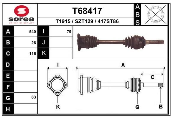 EAI Приводной вал T68417