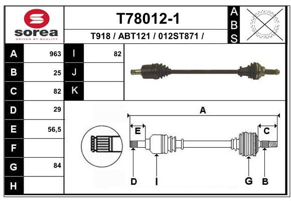 EAI kardaninis velenas T78012-1