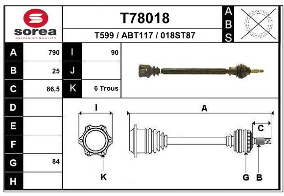 EAI kardaninis velenas T78018