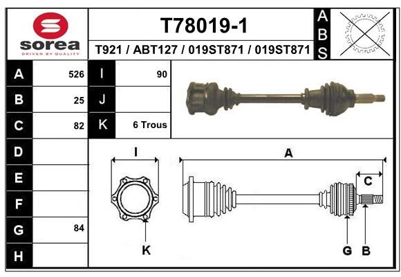 EAI kardaninis velenas T78019-1