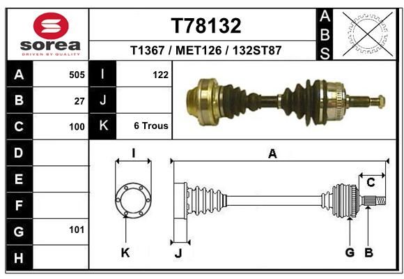 EAI kardaninis velenas T78132