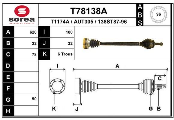 EAI kardaninis velenas T78138A