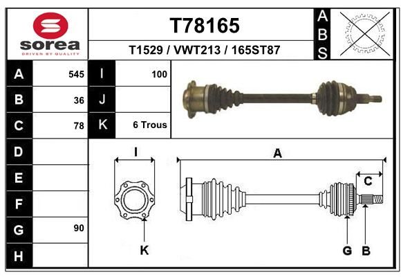 EAI kardaninis velenas T78165