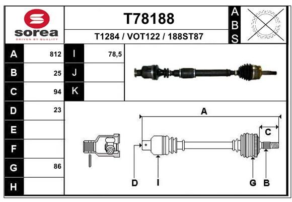 EAI kardaninis velenas T78188