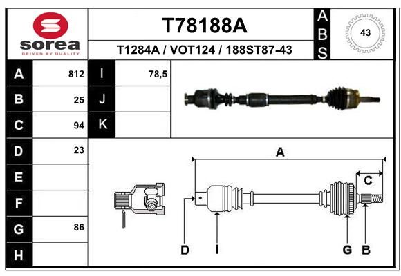 EAI kardaninis velenas T78188A