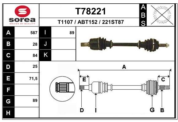 EAI kardaninis velenas T78221