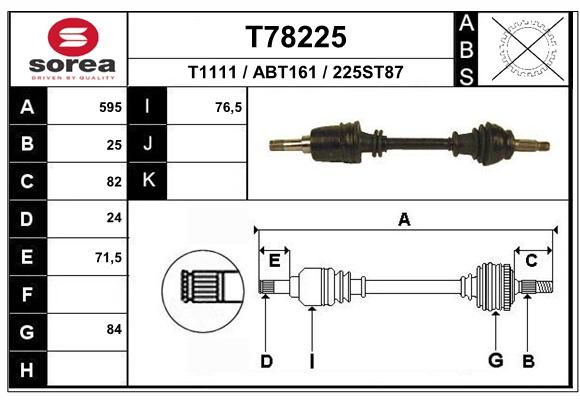 EAI kardaninis velenas T78225