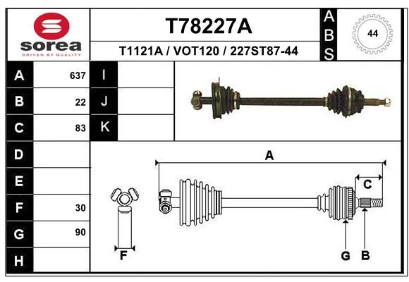 EAI kardaninis velenas T78227A