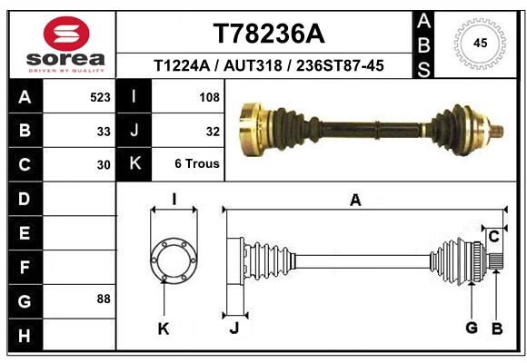 EAI kardaninis velenas T78236A