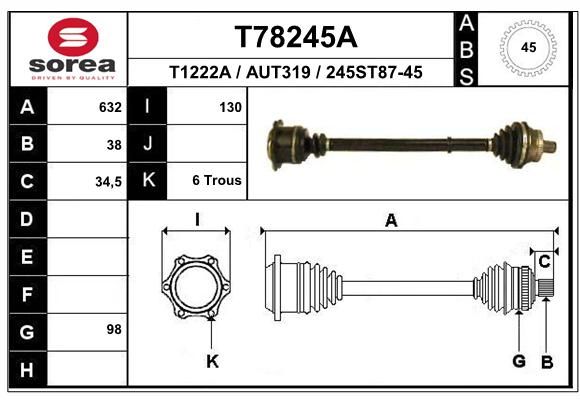 EAI kardaninis velenas T78245A