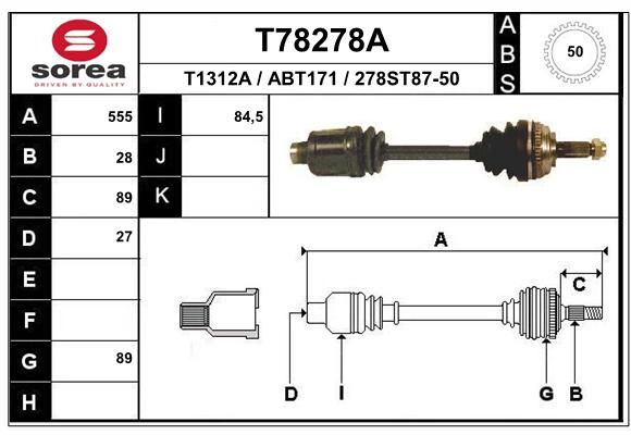 EAI Приводной вал T78278A