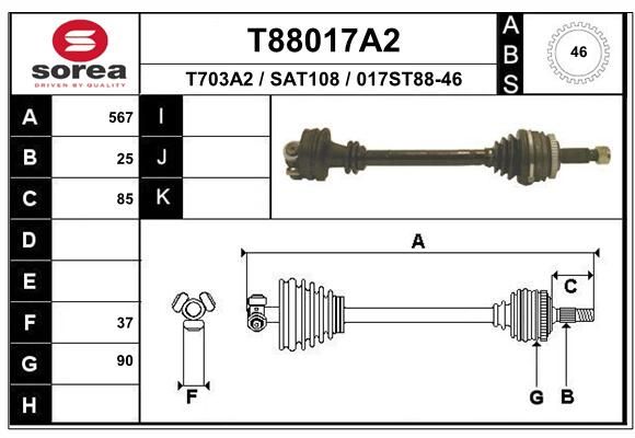 EAI kardaninis velenas T88017A2