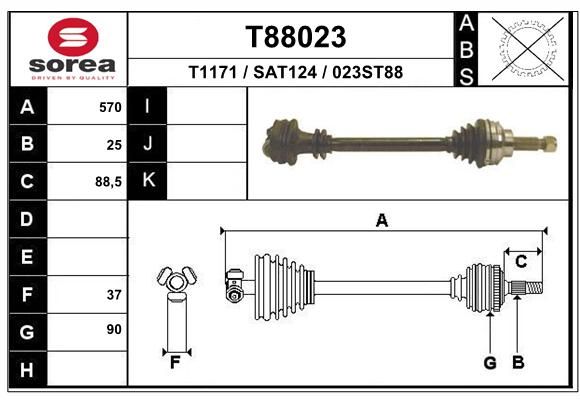 EAI Приводной вал T88023