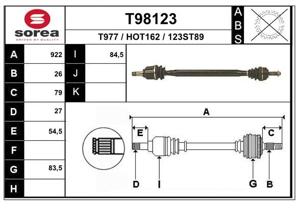 EAI Приводной вал T98123