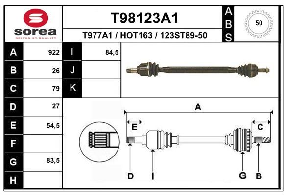 EAI Приводной вал T98123A1