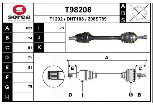 EAI Приводной вал T98208