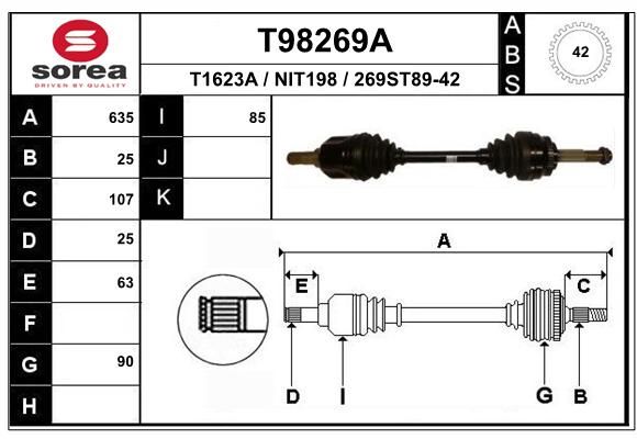 EAI Приводной вал T98269A