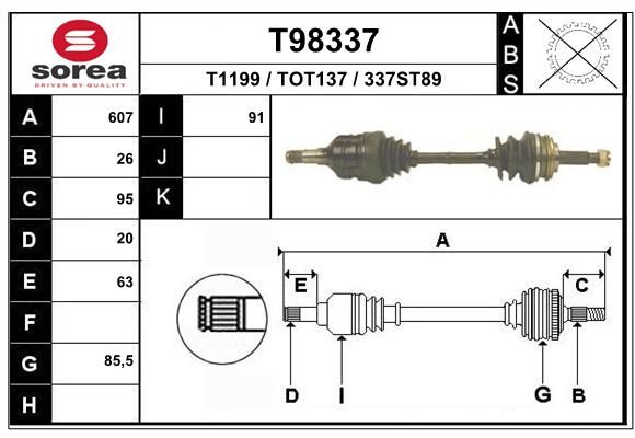 EAI Приводной вал T98337