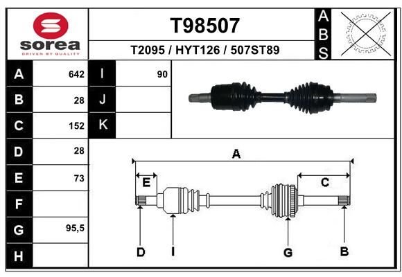 EAI Приводной вал T98507