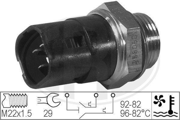 ERA temperatūros jungiklis, radiatoriaus ventiliatoriu 330214