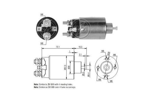 ERA solenoidinis jungiklis, starteris ZM4699C