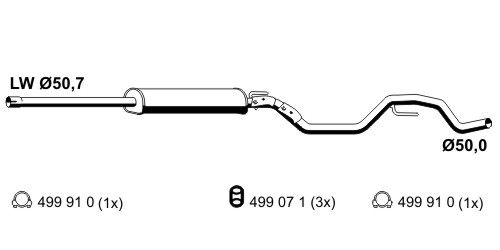 ERNST Средний глушитель выхлопных газов 043144