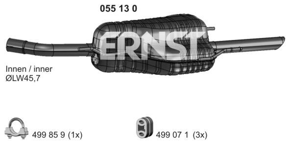 ERNST Глушитель выхлопных газов конечный 055130