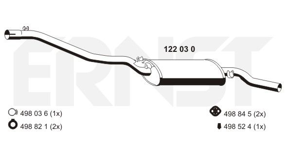 ERNST Глушитель выхлопных газов конечный 122030