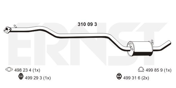 ERNST Средний глушитель выхлопных газов 310093
