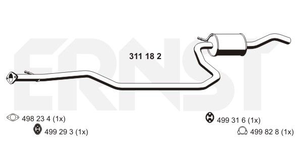 ERNST Средний глушитель выхлопных газов 311182