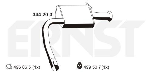 ERNST Глушитель выхлопных газов конечный 344203