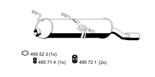 ERNST Глушитель выхлопных газов конечный 500210