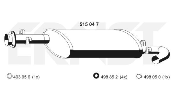 ERNST Средний глушитель выхлопных газов 515047