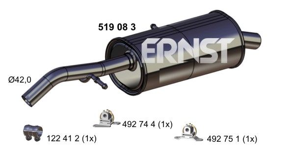ERNST Глушитель выхлопных газов конечный 519083