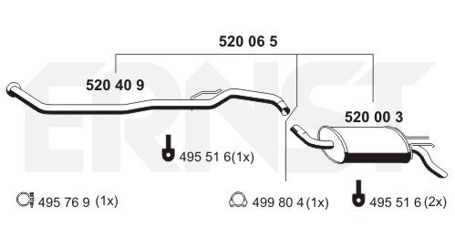 ERNST Глушитель выхлопных газов конечный 520065