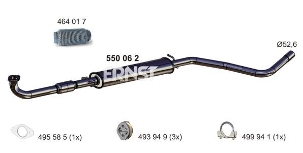 ERNST Средний глушитель выхлопных газов 550062