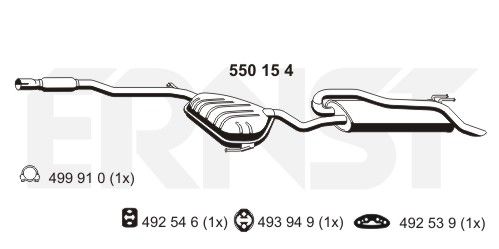 ERNST Средний / конечный глушитель ОГ 550154